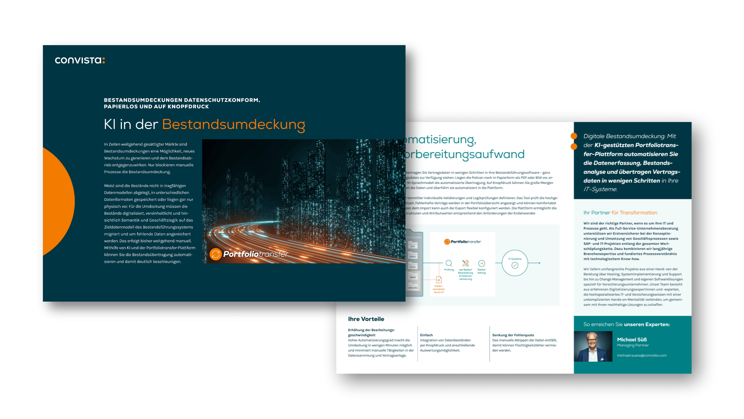 Convista Onepager: KI Bestandsumdeckung PDF-Mockup